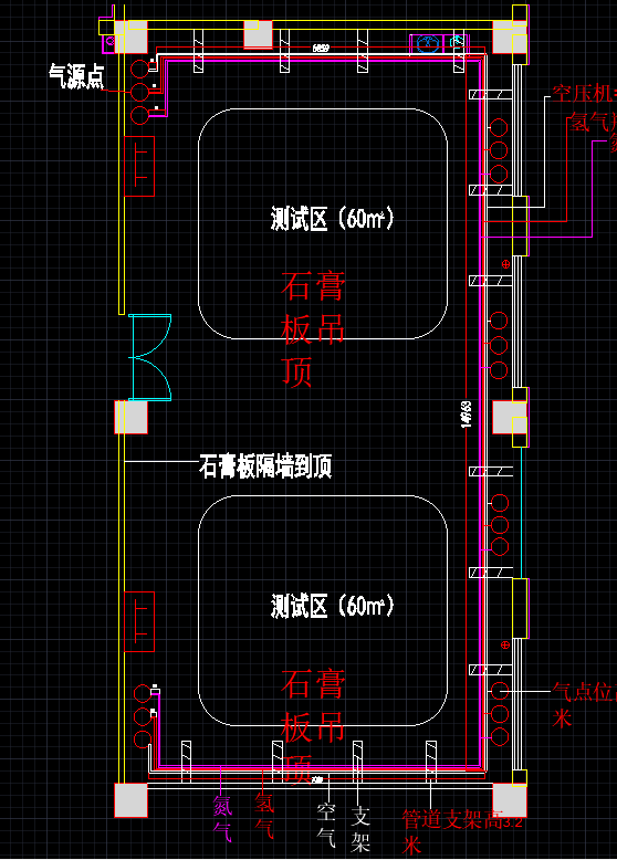 氢能源测试设备管道施工图